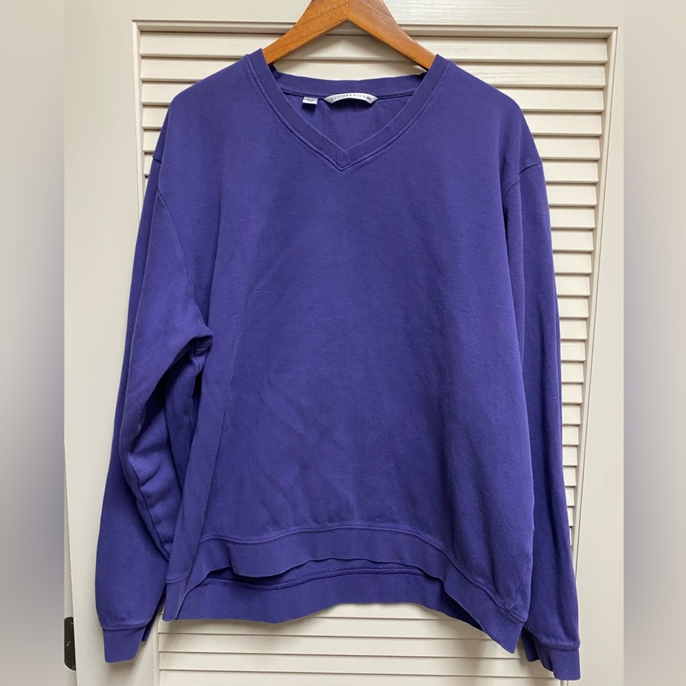 Cutter & Buck V Neck Sweater Sweatshirt Mens XL Purple Casual Golf Preppy Casual